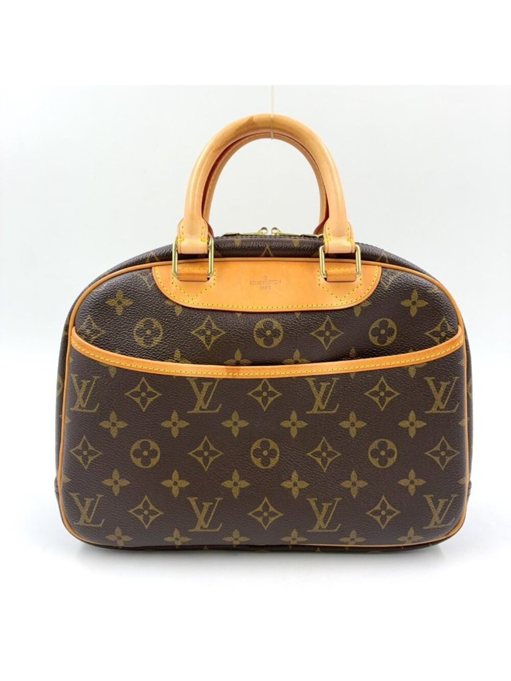 Louis Vuitton Monogram Leather Brown Handbag Gold